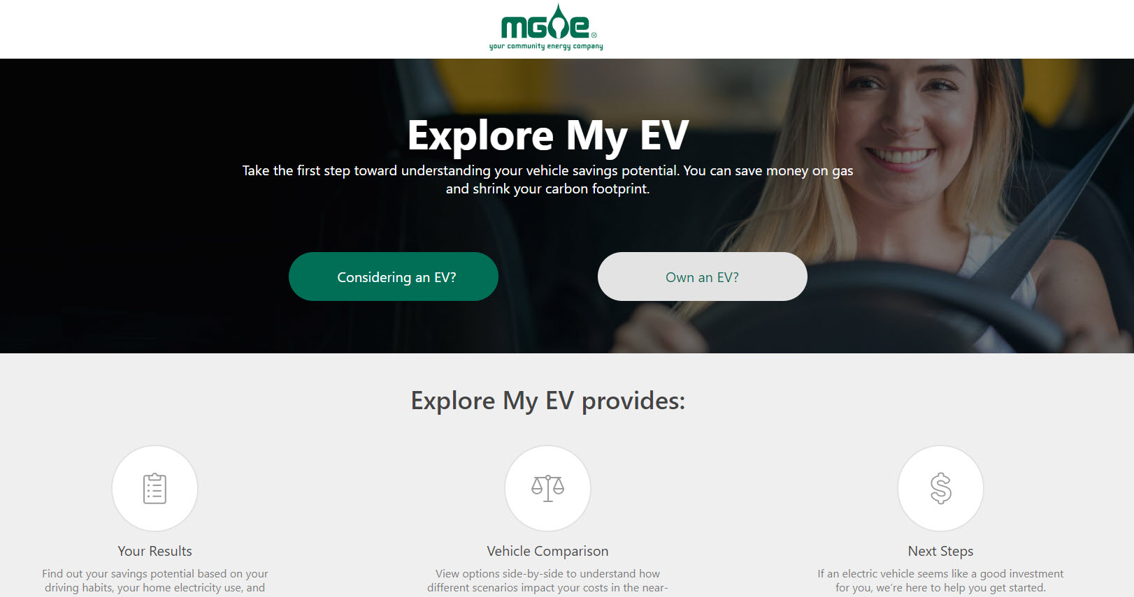 Evaluate Electric Vehicle (EV) Options with Online Tool